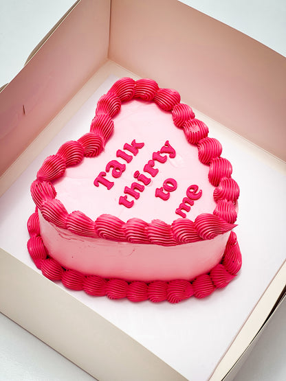 retro heart cake